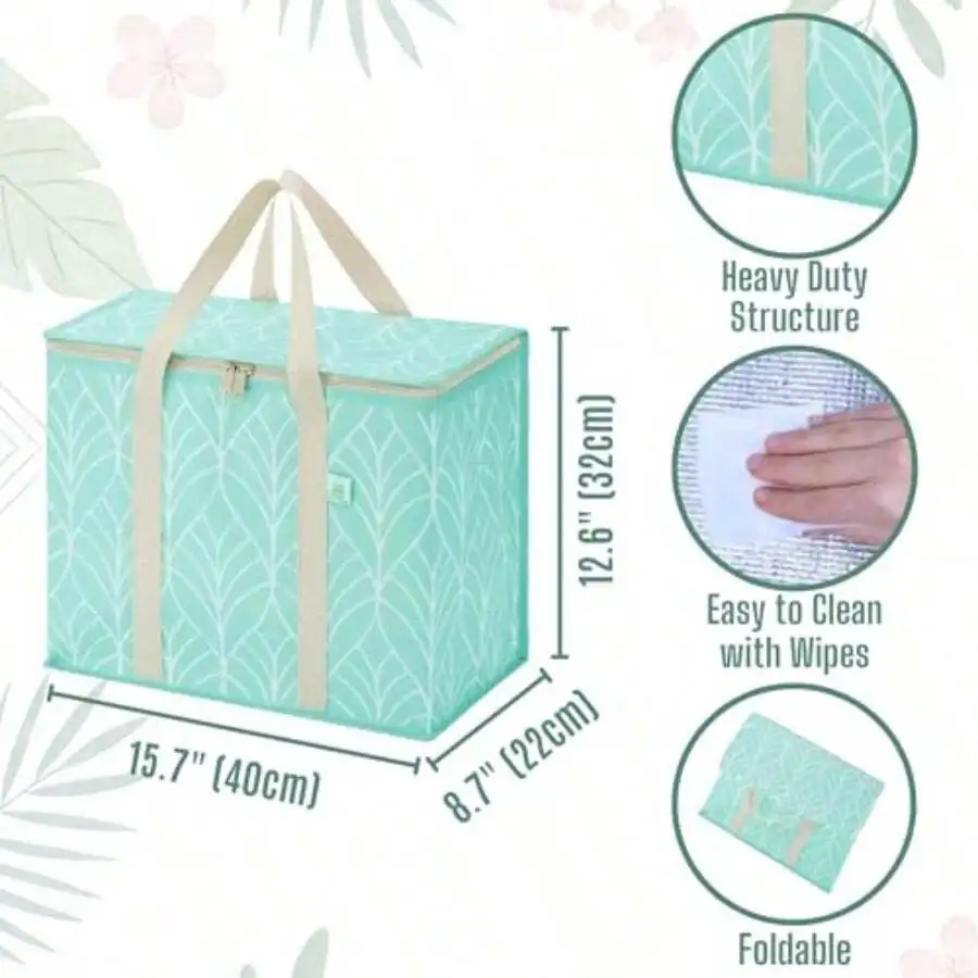 Reusable Insulated Cooler Bag With Double Zipper Heavy Duty Foldable Grocery Food Delivery
Reusable Insulated Cooler Bag With Double Zipper Heavy Duty Foldable Grocery Food Delivery