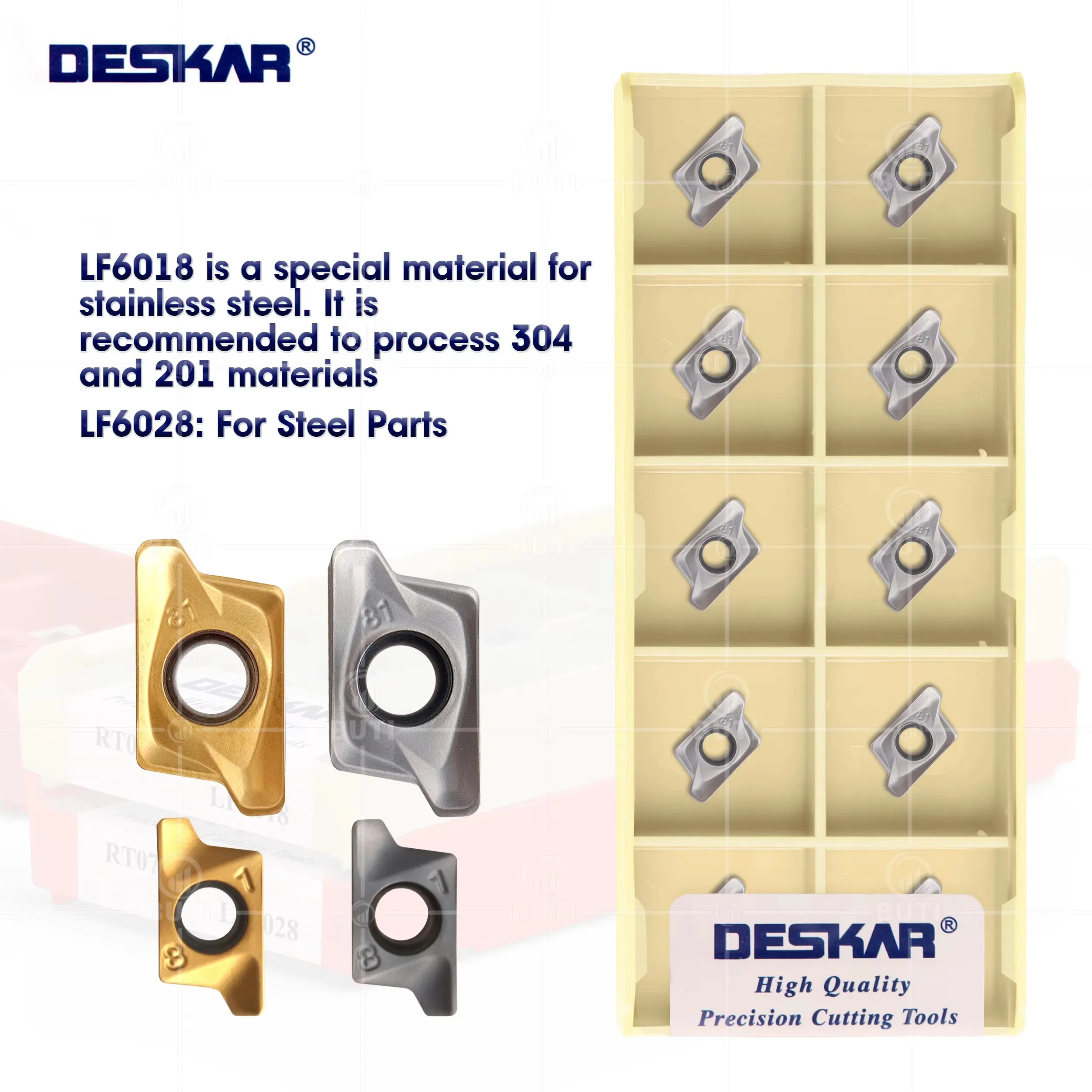 DESKAR 100% Original Cutting Tools RT100308R-81 RT070204R-81 LF6018 LF6028 CNC Lathe Fast Forward Milling Blades Carbide Insert
DESKAR 100% Original Cutting Tools RT100308R-81 RT070204R-81 LF6018 LF6028 CNC Lathe Fast Forward Milling Blades Carbide Insert