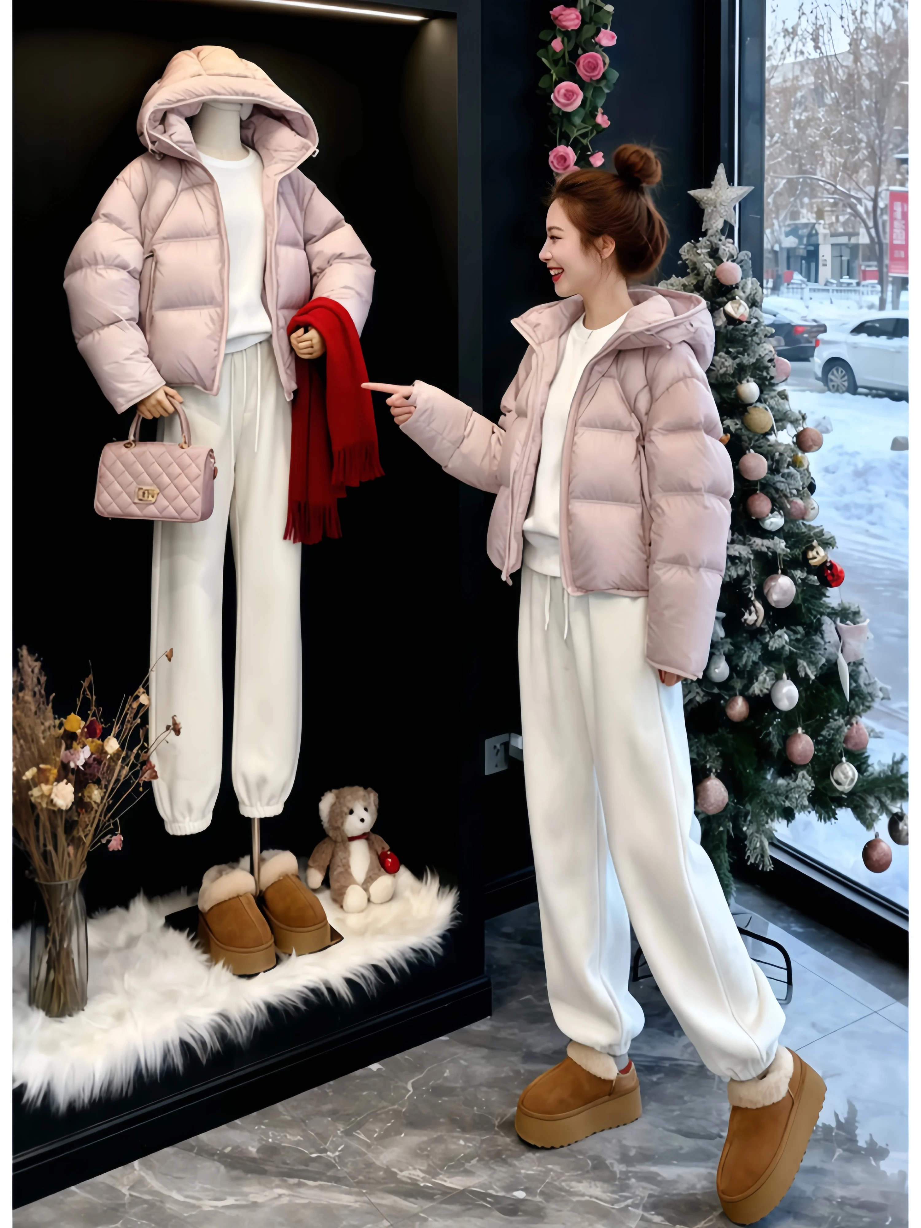 Chic Winter Fashion Ladies' Hooded Short down Cotton Jacket And Wide Leg Pants Two-Piece Set Warm Casual Style High Waist
Chic Winter Fashion Ladies' Hooded Short down Cotton Jacket And Wide Leg Pants Two-Piece Set Warm Casual Style High Waist