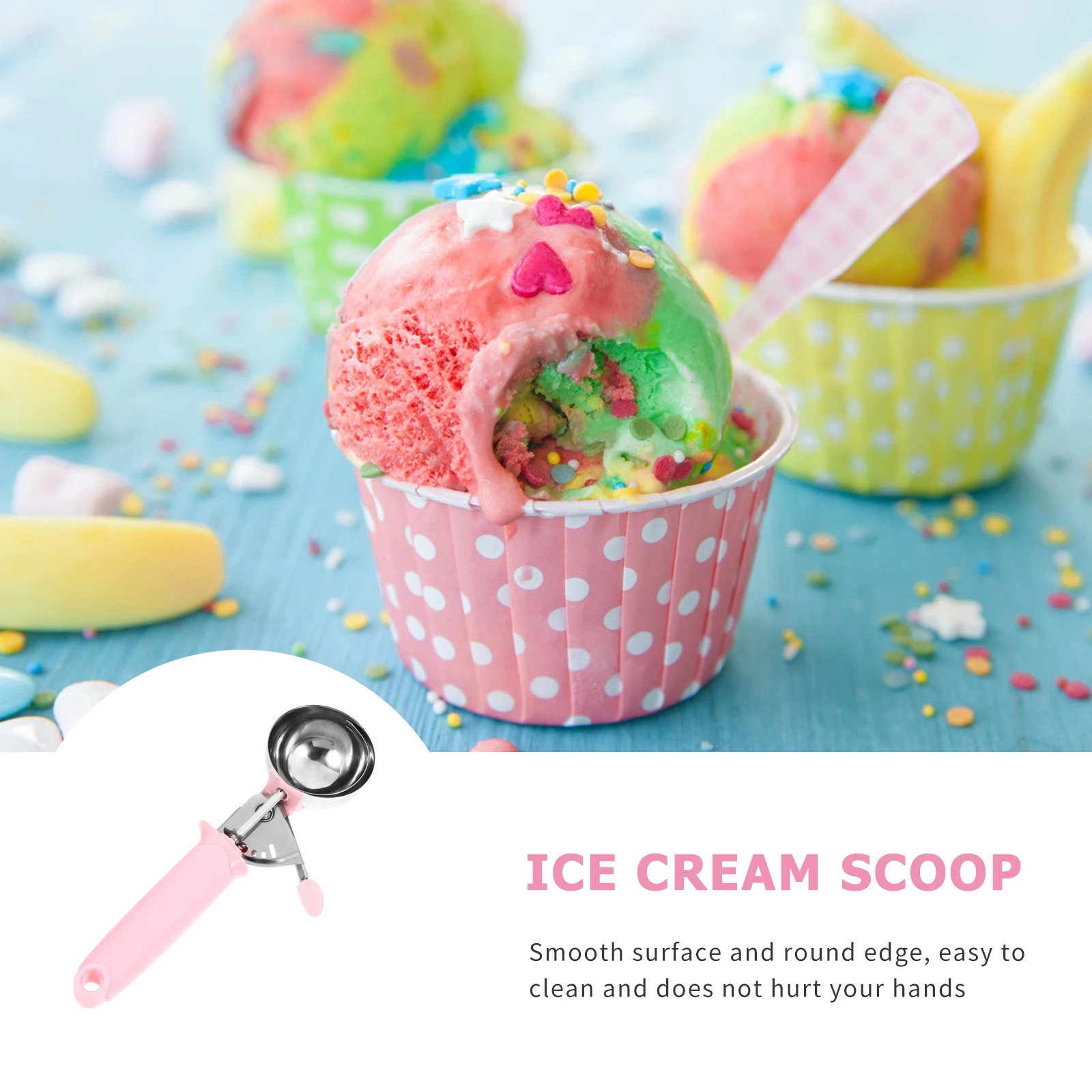 Ice Cream Scoop Stainless Steel Pink Lightweight Practical Universal Kitchen Tools Dessert Shop Cafe Bar Restaurant Office Use
Ice Cream Scoop Stainless Steel Pink Lightweight Practical Universal Kitchen Tools Dessert Shop Cafe Bar Restaurant Office Use