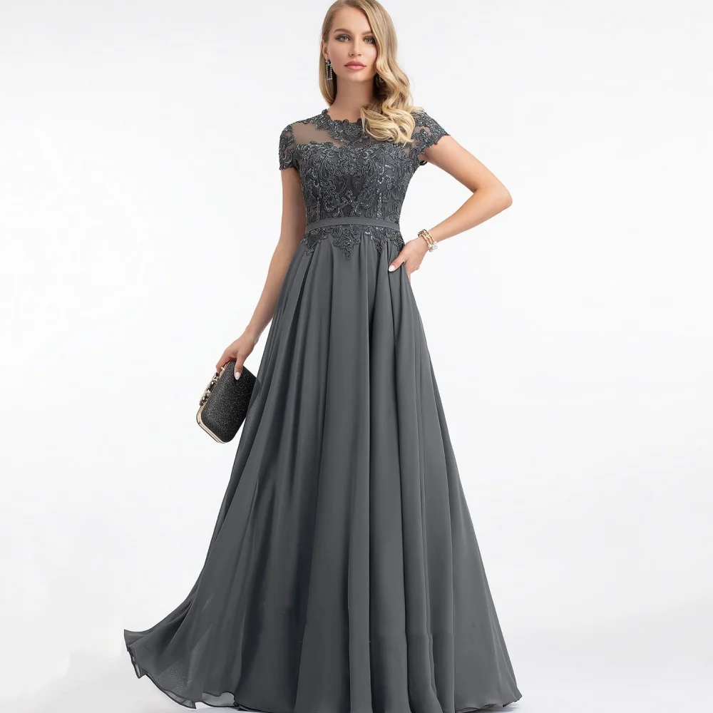 Formal Customized Elegant Mother of Dresses Short Sleeve Evening Gowns Applique A Line Bride Party Dress robes invitée mariage
Formal Customized Elegant Mother of Dresses Short Sleeve Evening Gowns Applique A Line Bride Party Dress robes invitée mariage