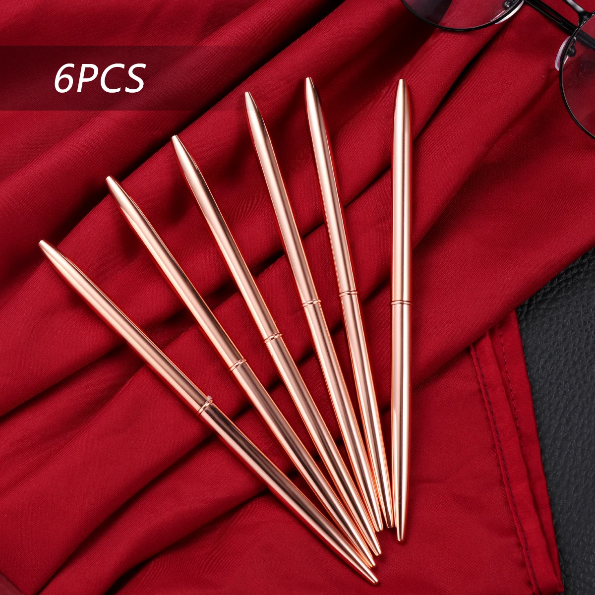 6Pcs Metal Ballpoint Pens Black Ink Lightweight Office School Supplies Rose Red Rotating Pen for Gift Student Teacher
6Pcs Metal Ballpoint Pens Black Ink Lightweight Office School Supplies Rose Red Rotating Pen for Gift Student Teacher