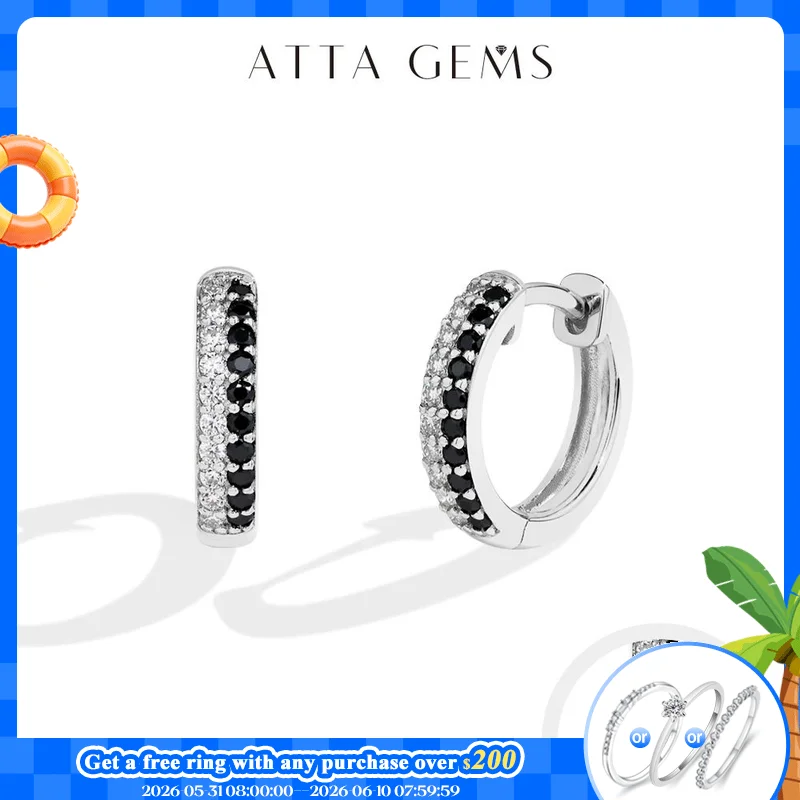 ATTAGEMS Black and White Moissanite Diamond Earrings S925 Sterling Silver Gold Plated For Women Birthday Gifts Fine Jewelry New
ATTAGEMS Black and White Moissanite Diamond Earrings S925 Sterling Silver Gold Plated For Women Birthday Gifts Fine Jewelry New