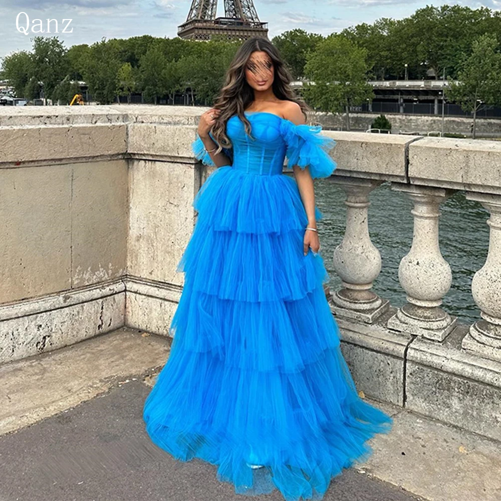 Qanz Blue Off The Shoulder Elegant Evening Dresses For Women Luxury Strapless Tiered Long Dresses For Women Party Wedding Eveni
Qanz Blue Off The Shoulder Elegant Evening Dresses For Women Luxury Strapless Tiered Long Dresses For Women Party Wedding Eveni