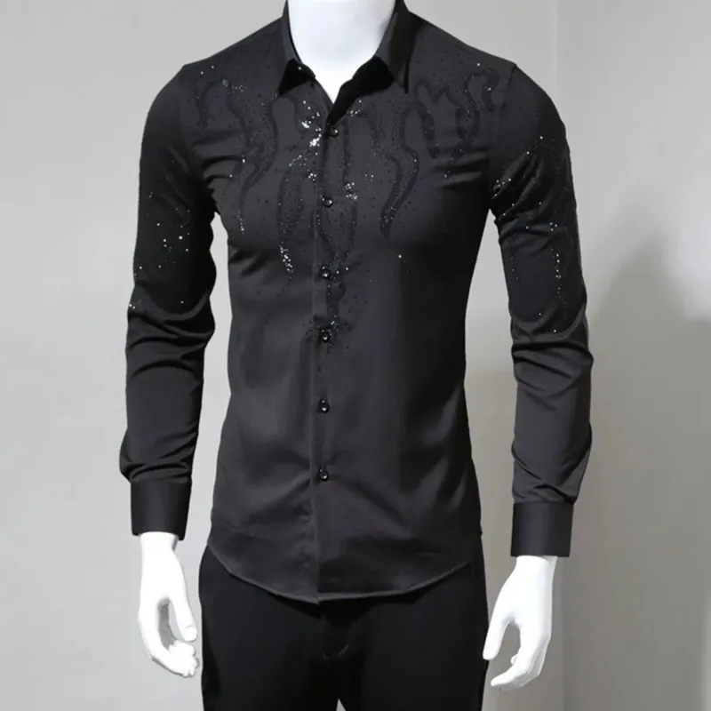 Men's Spring Autumn Light Luxury Rhinestone Shirt Fashion Versatile Slim Fit Long Sleeve Stylish Casual Button Down Top
Men's Spring Autumn Light Luxury Rhinestone Shirt Fashion Versatile Slim Fit Long Sleeve Stylish Casual Button Down Top