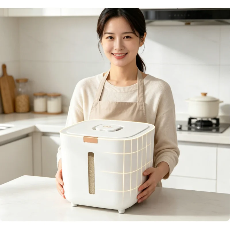 Home 1PCS Thickened Sealed Rice Bucket Moisture Insect Proof Grain Storage Box 5/10KG Household Food Container
Home 1PCS Thickened Sealed Rice Bucket Moisture Insect Proof Grain Storage Box 5/10KG Household Food Container