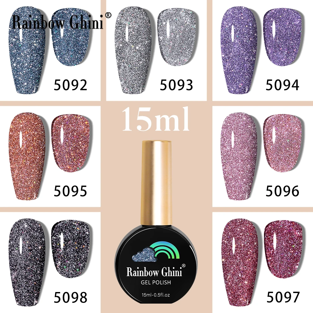 Rainbow Ghini Gel Nail Polish Glitter 15ml For Manicure Diamond UV LED Gel Polish Semi Permanent Varnishes Design Nail Salon Art
Rainbow Ghini Gel Nail Polish Glitter 15ml For Manicure Diamond UV LED Gel Polish Semi Permanent Varnishes Design Nail Salon Art