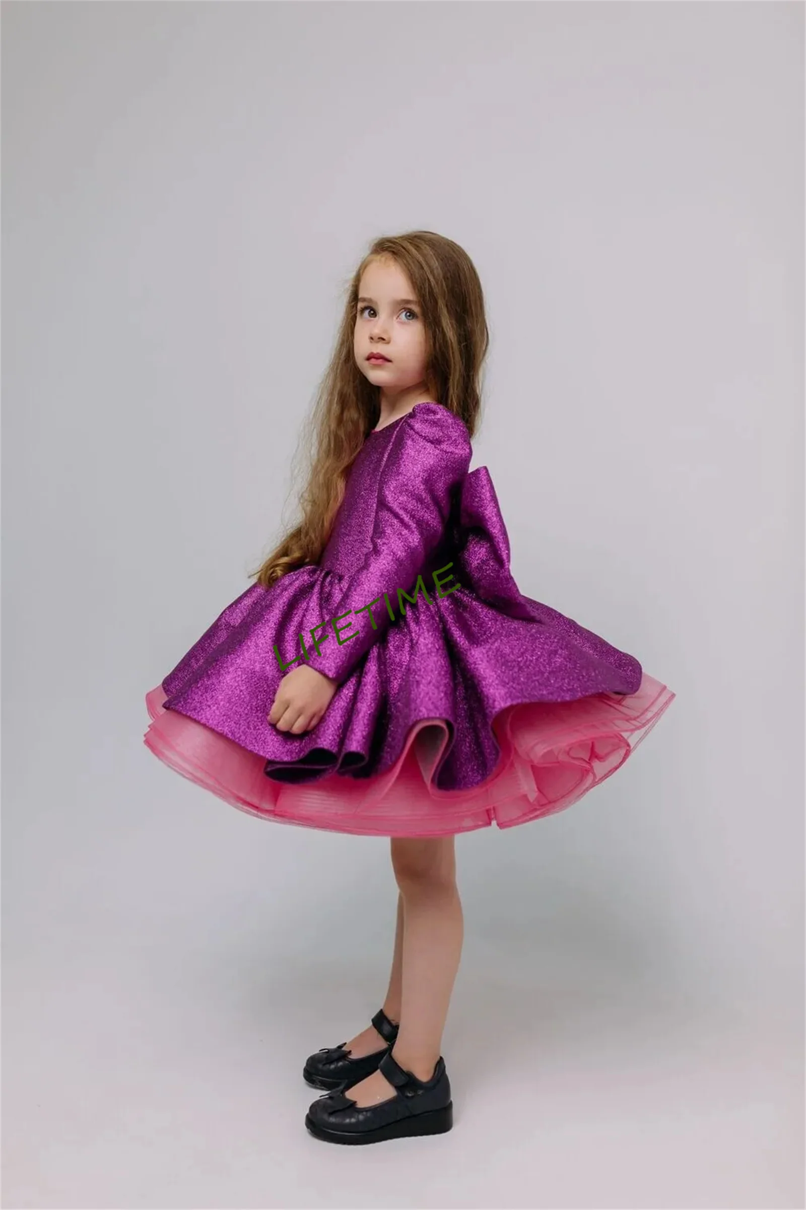 Lovely Flower Girl Dress Big Bow Belt Long Sleeve Wedding Princess Beauty Pageant Children Birthday Gift First Communion Gowns
Lovely Flower Girl Dress Big Bow Belt Long Sleeve Wedding Princess Beauty Pageant Children Birthday Gift First Communion Gowns