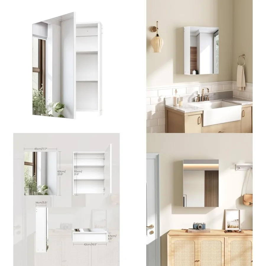 CHOEZON Bathroom Medicine Mirror Cabinet, Wall-Mounted Bathroom Vanity with Mirror, Bathroom Medicine Cabinet with Storage Func
CHOEZON Bathroom Medicine Mirror Cabinet, Wall-Mounted Bathroom Vanity with Mirror, Bathroom Medicine Cabinet with Storage Func