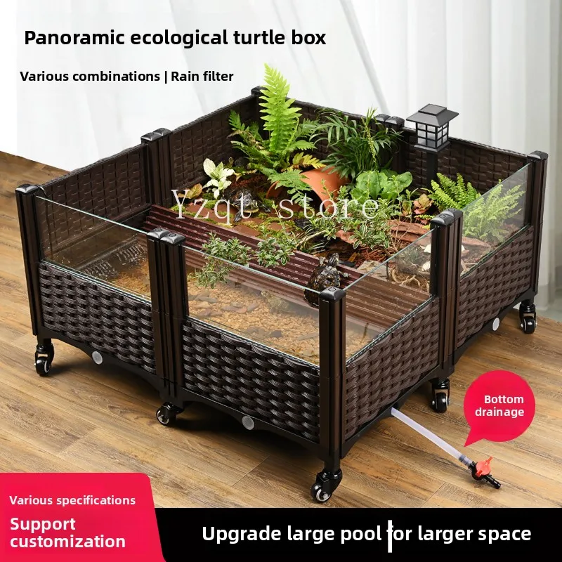 Turtle tank with platform Large landscaping ecological tank Household turtle special breeding tank Yellow turtle environmental
Turtle tank with platform Large landscaping ecological tank Household turtle special breeding tank Yellow turtle environmental