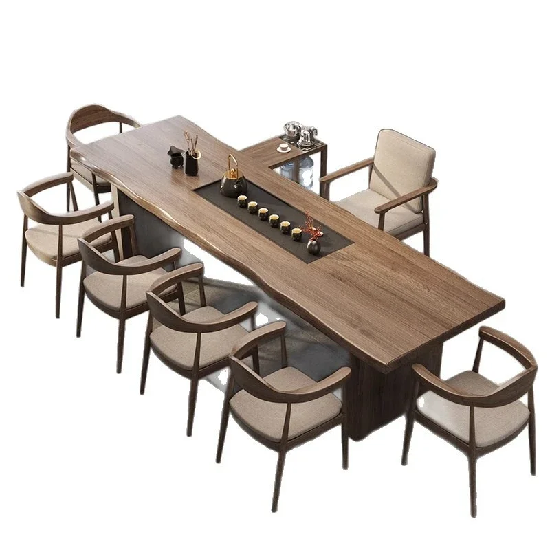 Solid wood tea table tray integrated table and chair combination post-modern simple office kung fu log large
Solid wood tea table tray integrated table and chair combination post-modern simple office kung fu log large