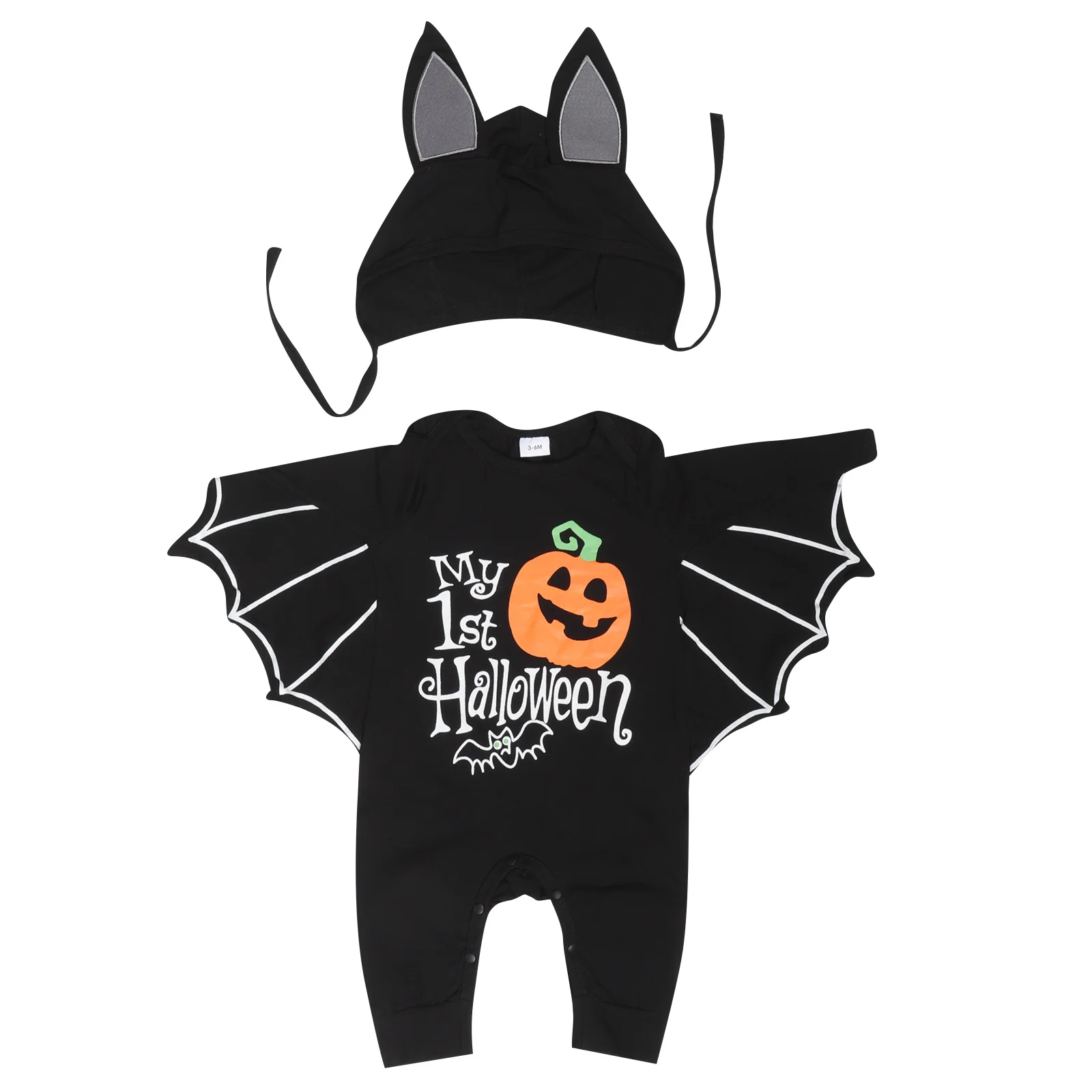 1Set Halloween Bat Sleeve Baby Girl Romper Infant Toddler Outfit Hat Breathable Skin Friendly Baby Costume Partywear
1Set Halloween Bat Sleeve Baby Girl Romper Infant Toddler Outfit Hat Breathable Skin Friendly Baby Costume Partywear