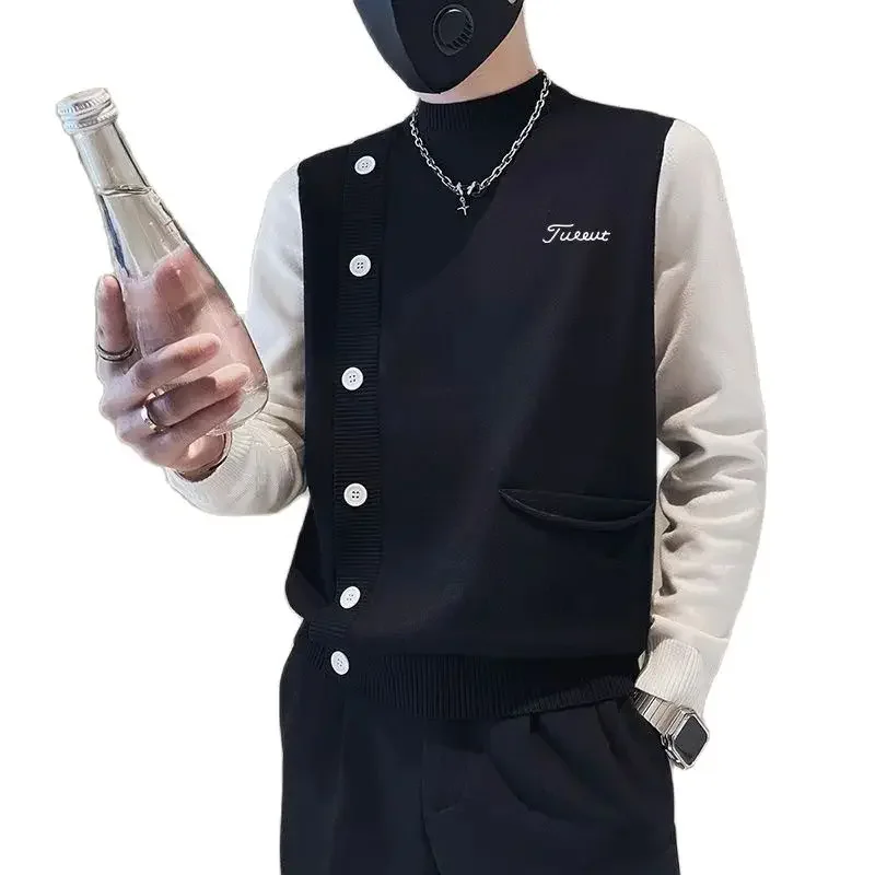 High Quality Golf Sweater Autumn Golf Wear Men 2024 New Windproof Knit Golf Fashion Fake Two Items Casual Top Men Golf Clothes
High Quality Golf Sweater Autumn Golf Wear Men 2024 New Windproof Knit Golf Fashion Fake Two Items Casual Top Men Golf Clothes
