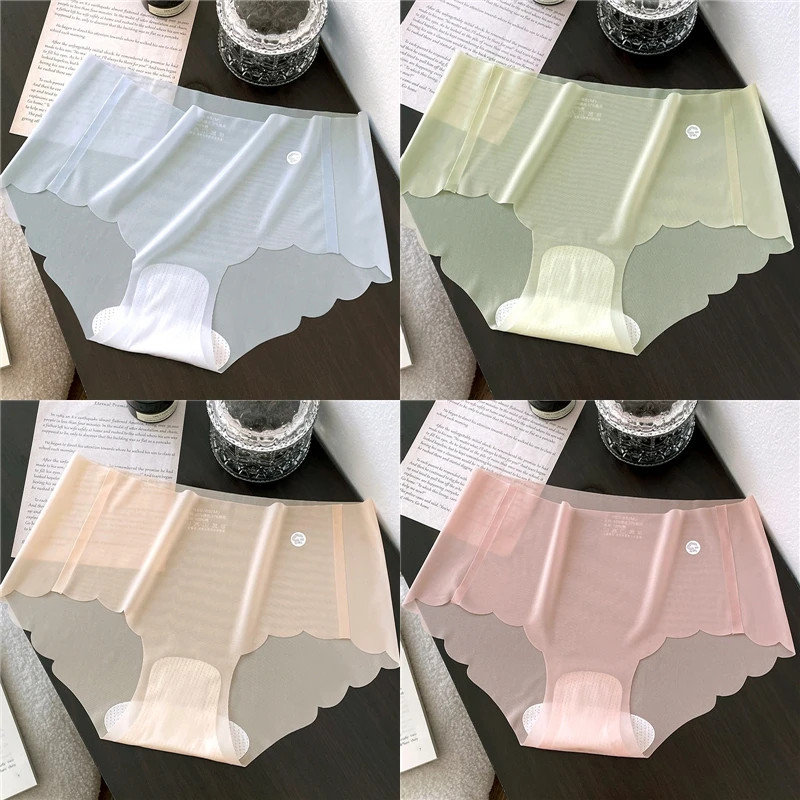 Summer Ice Silk Seamless Transparent Briefs Women's Panties Ultra-thin Sexy Seamless Breathable Underwear Rippled Edge Female
Summer Ice Silk Seamless Transparent Briefs Women's Panties Ultra-thin Sexy Seamless Breathable Underwear Rippled Edge Female