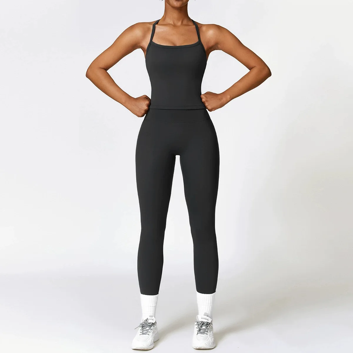 Women's tight-fitting brushed high-elastic breathable yoga quick-drying fitness suit, outdoor sports buttock lifting set
Women's tight-fitting brushed high-elastic breathable yoga quick-drying fitness suit, outdoor sports buttock lifting set