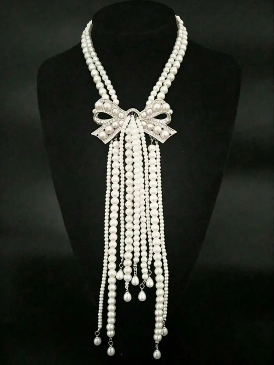 Elegant Layered Bow Tie Pearl Necklace For Women Party Fashion Jewelry
Elegant Layered Bow Tie Pearl Necklace For Women Party Fashion Jewelry