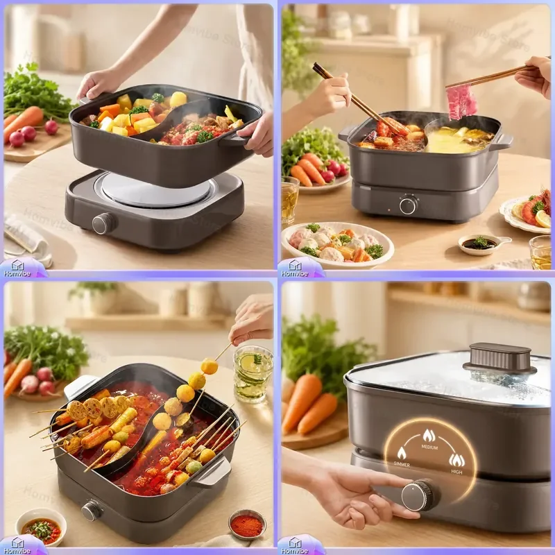 6L Electric Steam Cooker with Quick Boil Function Dual Zone Split Hot Pot for Home Kitchen Healthy Steaming and Cooking
6L Electric Steam Cooker with Quick Boil Function Dual Zone Split Hot Pot for Home Kitchen Healthy Steaming and Cooking