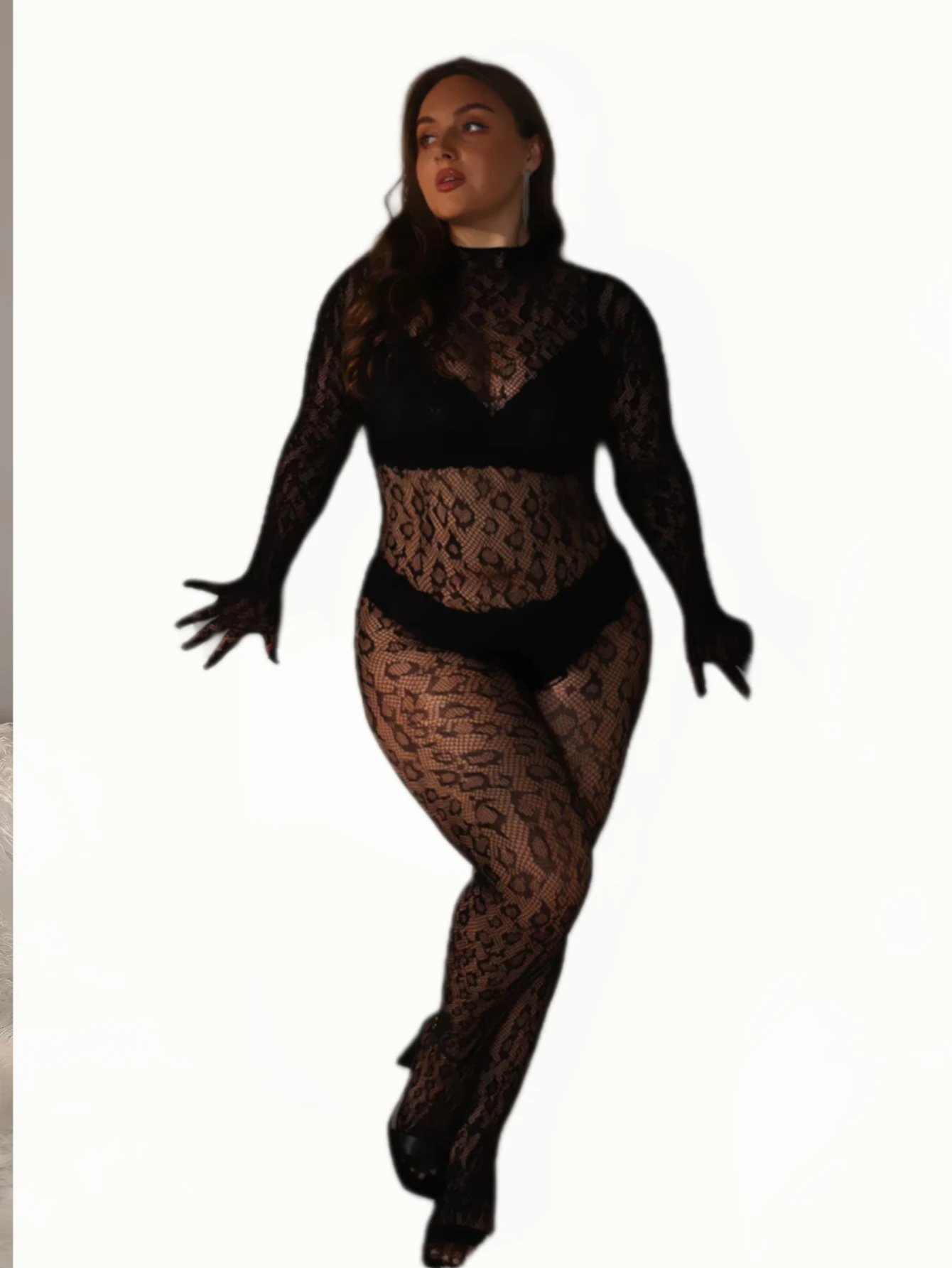 Plus Size Leopard Print Full Body Mesh Bodysuit Long Sleeve Gloves Footed Fishnet Sexy Lingerie Jumpsuit
Plus Size Leopard Print Full Body Mesh Bodysuit Long Sleeve Gloves Footed Fishnet Sexy Lingerie Jumpsuit