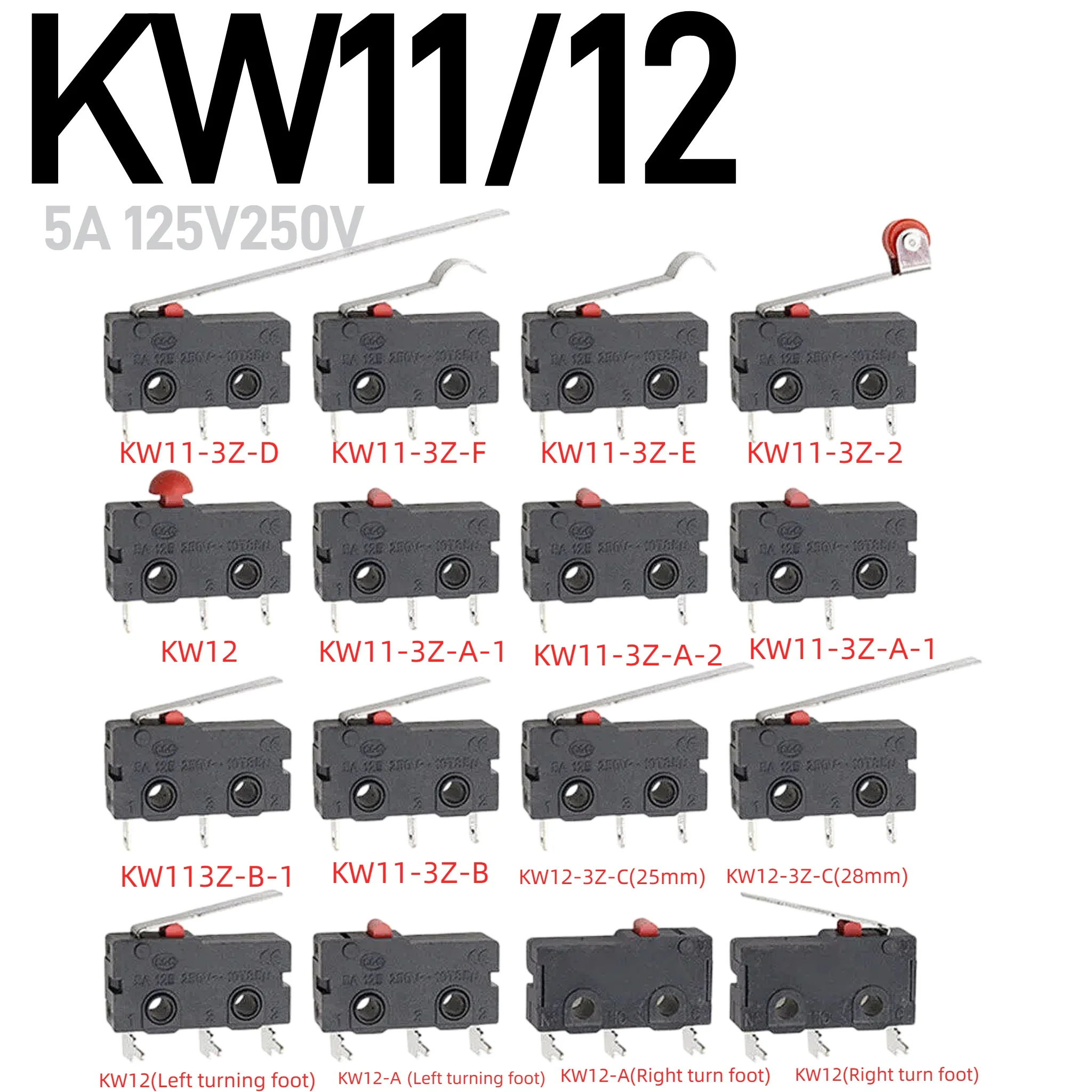 5-10-30pcs 5A 125V250V KW12 Travel Limit Switch KW11-3Z-2 With Contact Button Micro switch KW12-N 2Pin/3Pin KW12-A NO/NC
5-10-30pcs 5A 125V250V KW12 Travel Limit Switch KW11-3Z-2 With Contact Button Micro switch KW12-N 2Pin/3Pin KW12-A NO/NC
