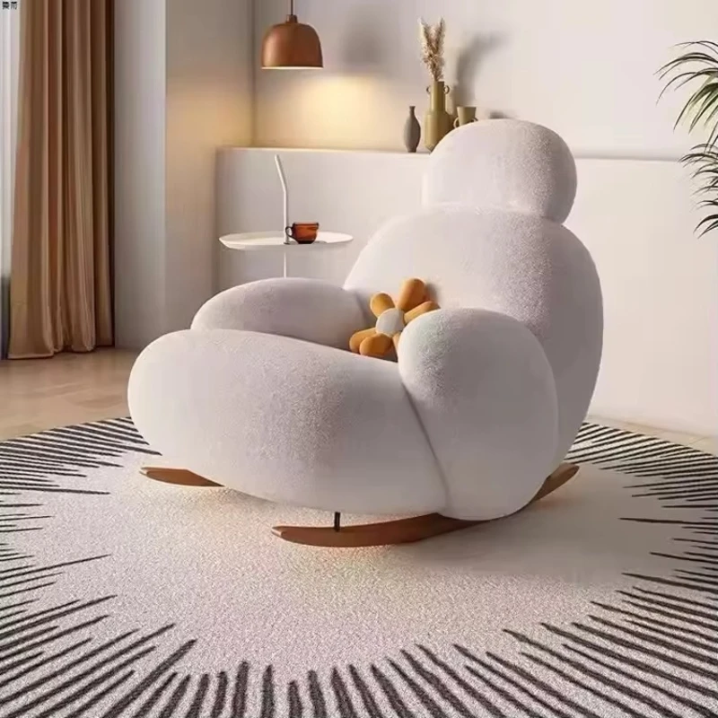 Single-seat convertible rocking chair with wool and milk fleece fabrics - the living room is soft, durable and ergonomic
Single-seat convertible rocking chair with wool and milk fleece fabrics - the living room is soft, durable and ergonomic