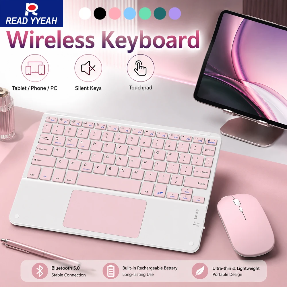 New Bluetooth Keyboard With Touchpad Ultra Slim Portable Wireless Keyboard Mouse Rechargeable Silent For iPad Tablet Phone PC
New Bluetooth Keyboard With Touchpad Ultra Slim Portable Wireless Keyboard Mouse Rechargeable Silent For iPad Tablet Phone PC