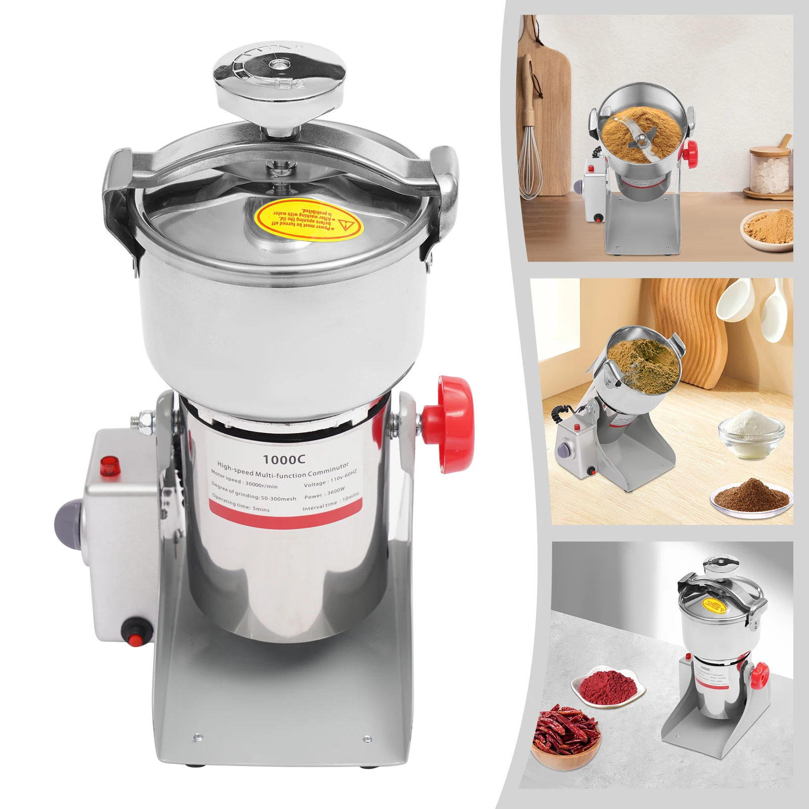 1500g/1000g Electric Grain Mill Grinder,110V Silver 304 Stainless Steel Commercial Grinders Countertop for Homes,Pharmacies
1500g/1000g Electric Grain Mill Grinder,110V Silver 304 Stainless Steel Commercial Grinders Countertop for Homes,Pharmacies