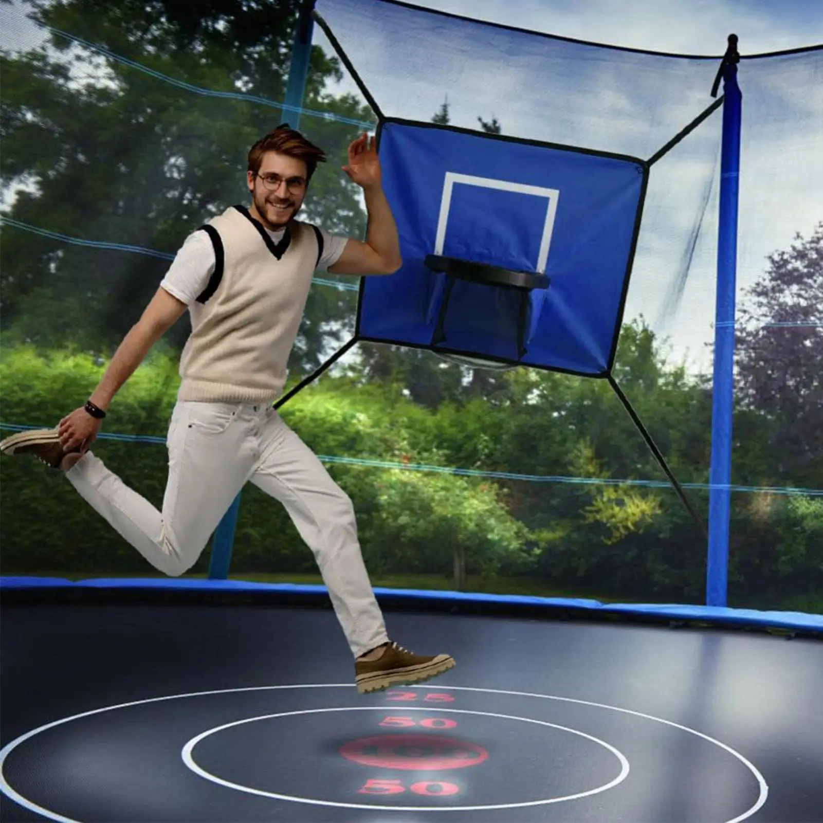Trampoline Basketball Hoop Dunking Bouncing Game For Kids Trampoline Hoop Dunking Set For Garden Park Playground Outdoor Indoor
Trampoline Basketball Hoop Dunking Bouncing Game For Kids Trampoline Hoop Dunking Set For Garden Park Playground Outdoor Indoor