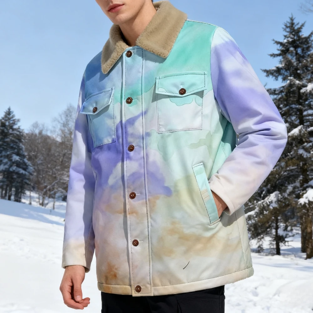 Куртка Serene с акварельным градиентом и плюшевым воротником из искусственной овчины, унисекс, пальто с абстрактным принтом природы, зимняя верхняя одежда на пуговицах
Куртка Serene с акварельным градиентом и плюшевым воротником из искусственной овчины, унисекс, пальто с абстрактным принтом природы, зимняя верхняя одежда на пуговицах