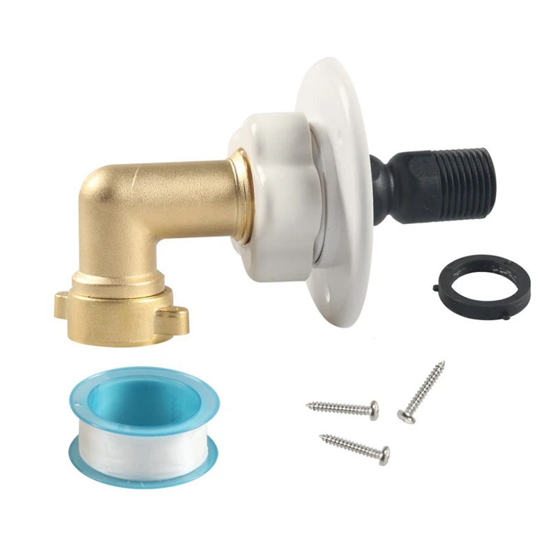 RV City Water Fill Inlet Flange Brass With Hose Elbow Check Valve Hookup Connector For Trailer Marine
RV City Water Fill Inlet Flange Brass With Hose Elbow Check Valve Hookup Connector For Trailer Marine