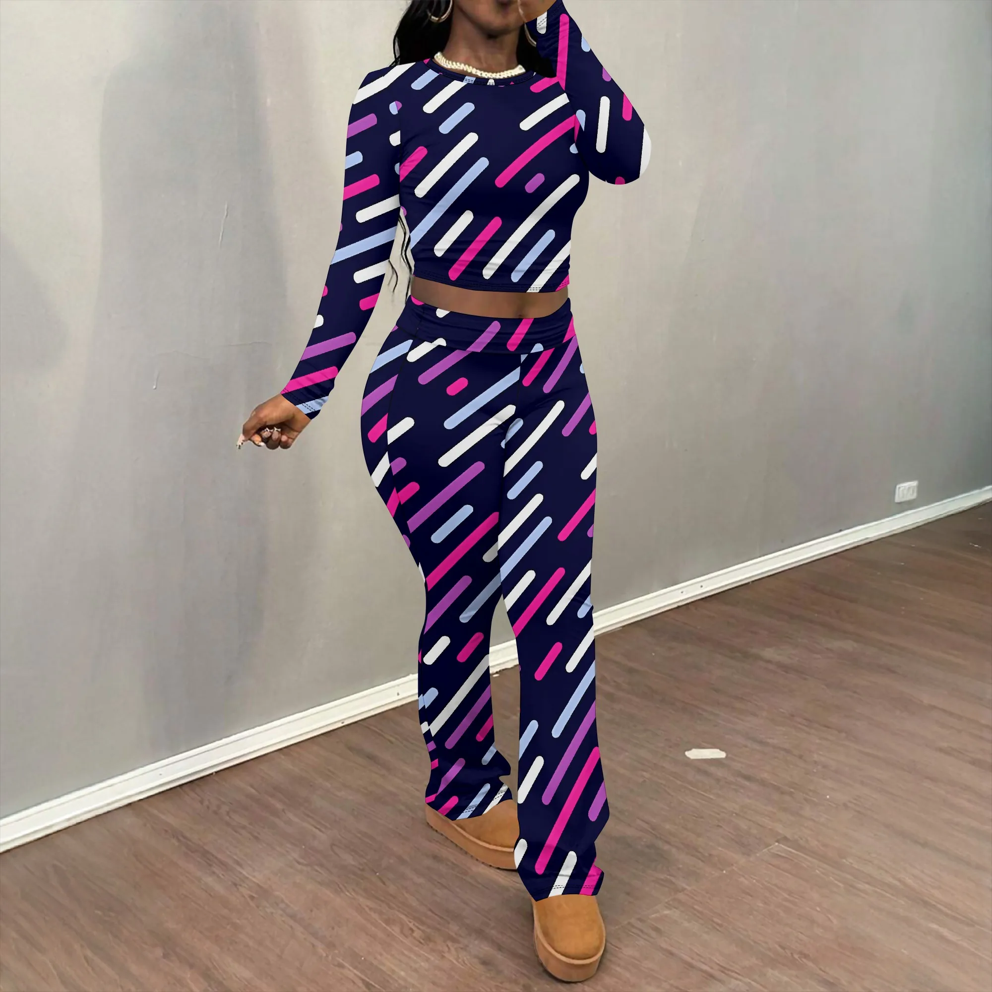 Nupusa Striped Print Two - Piece Set for Women Standard Size Summer Casual Crew Neck Long Sleeve Outfit
Nupusa Striped Print Two - Piece Set for Women Standard Size Summer Casual Crew Neck Long Sleeve Outfit