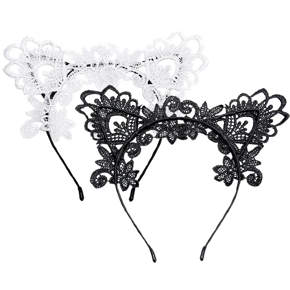 2Pcs Lace Hairbands Cat Ear Decorative Headwear Black White Stylish Party Festival Hair Accessories for Women Hair Clasps
2Pcs Lace Hairbands Cat Ear Decorative Headwear Black White Stylish Party Festival Hair Accessories for Women Hair Clasps
