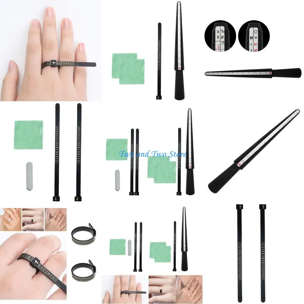 HX6F Set of 4 Finger Measurement Tools Practical Rings Sizer Measuring Scales Set
HX6F Set of 4 Finger Measurement Tools Practical Rings Sizer Measuring Scales Set