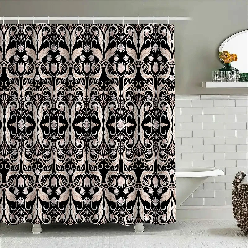 Modern Black White Damask Shower Curtain Waterproof Bathroom Decorative Fabric Privacy Window Treatment for Bathtub W/ Rod Set
Modern Black White Damask Shower Curtain Waterproof Bathroom Decorative Fabric Privacy Window Treatment for Bathtub W/ Rod Set