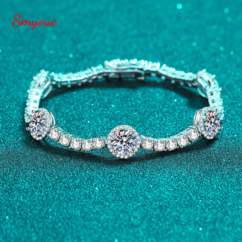 Smyoue 8.3-9.1ct 100% Real Moissanite Tennis Bracelets for Women Luxury Quality Sparkling Bangles 925 Sterling Silver Jewellery
Smyoue 8.3-9.1ct 100% Real Moissanite Tennis Bracelets for Women Luxury Quality Sparkling Bangles 925 Sterling Silver Jewellery