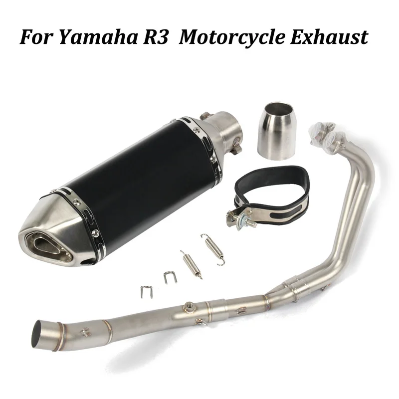 Выхлопная труба (глушитель) для мотоцикла Yamaha R3, модифицированная, со средней соединительной трубой и съемным DB-киллером.
Выхлопная труба (глушитель) для мотоцикла Yamaha R3, модифицированная, со средней соединительной трубой и съемным DB-киллером.