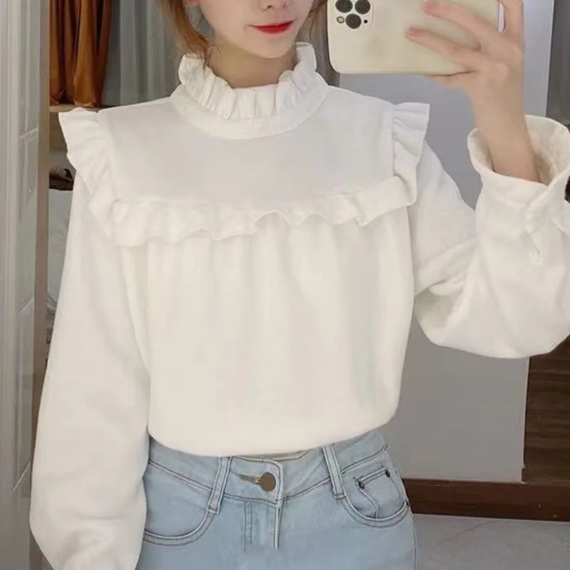 New Autumn and Winter Fashion Trend Wooden Ear Edge Standing Neck Solid Color Versatile Loose Plush Thickened Simple Women's Top
New Autumn and Winter Fashion Trend Wooden Ear Edge Standing Neck Solid Color Versatile Loose Plush Thickened Simple Women's Top
