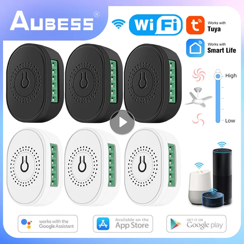 Tuya Wifi Smart Fan Speed Switch Controller DIY Ceiling Fan Switch Smart Life APP Remote Control Work With Alexa Google Home
Tuya Wifi Smart Fan Speed Switch Controller DIY Ceiling Fan Switch Smart Life APP Remote Control Work With Alexa Google Home