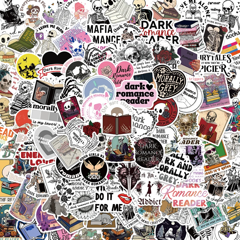 50/100PCS Dark Romance Skull Reading Book Bookish Stickers Decals DIY Scrapbooking Notebook Laptop Phone Car Decorative Sticker
50/100PCS Dark Romance Skull Reading Book Bookish Stickers Decals DIY Scrapbooking Notebook Laptop Phone Car Decorative Sticker