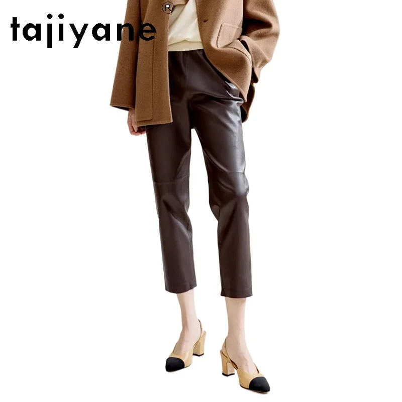 TAJIYANE Real Sheepskin Trousers Woman Casual Burgundy Genuine Leather High Waisted Pencil Pants Spring Clothes Pantalones 2025
TAJIYANE Real Sheepskin Trousers Woman Casual Burgundy Genuine Leather High Waisted Pencil Pants Spring Clothes Pantalones 2025