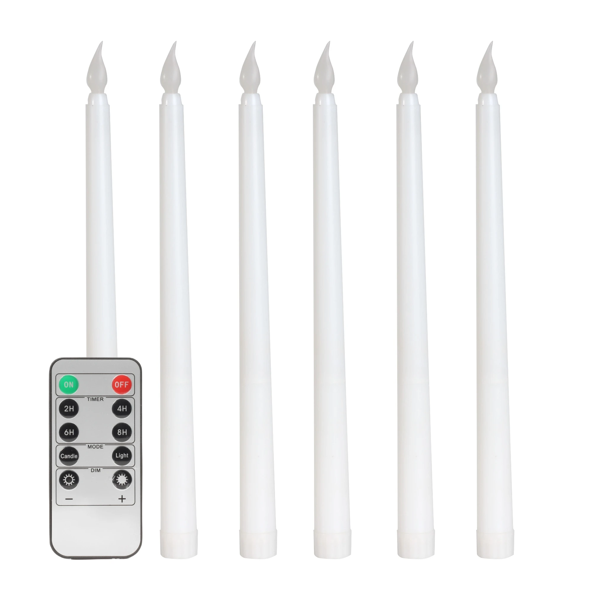 LED Tapered Candlesticks Flameless Candles Battery Operated Remote Plastic Flickering Amber Yellow Flame, 11" Tall x 0.75" Base
LED Tapered Candlesticks Flameless Candles Battery Operated Remote Plastic Flickering Amber Yellow Flame, 11" Tall x 0.75" Base