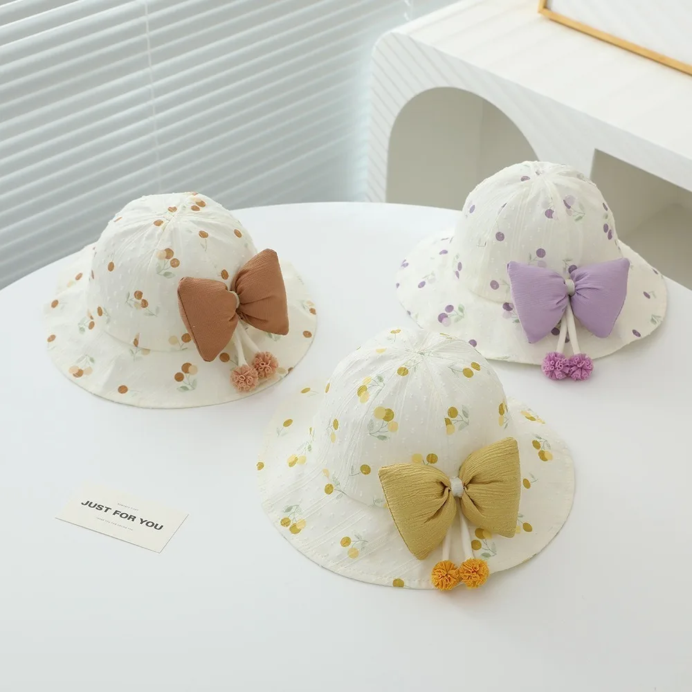 New Big Brim Baby Sun Hats Cute Bowknot UV Protection Bowknot Cherry Bucket Hat Breathable Baby Fisherman Hat Outdoor
New Big Brim Baby Sun Hats Cute Bowknot UV Protection Bowknot Cherry Bucket Hat Breathable Baby Fisherman Hat Outdoor