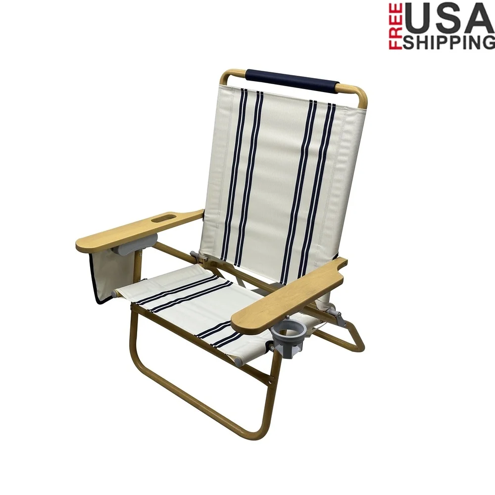 Lightweight Aluminum Frame Beach Chair with Adjustable Reclining Positions Wood Armrests Drink Holder Towel Bar Carry Strap
Lightweight Aluminum Frame Beach Chair with Adjustable Reclining Positions Wood Armrests Drink Holder Towel Bar Carry Strap