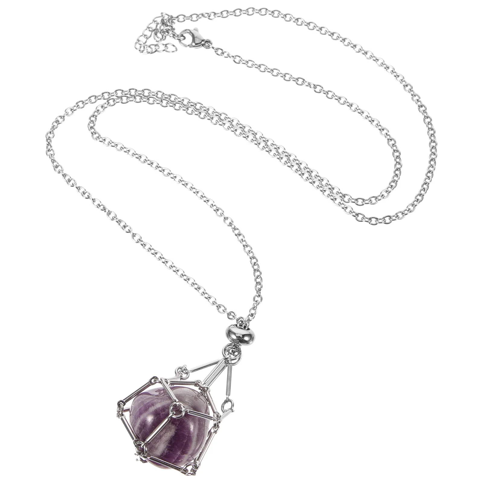 1pcs Crystal Pendant Necklace Quartz Long Metal Simple Jewelry for Women Men Silver Purple Adjustable Chain stone holder
1pcs Crystal Pendant Necklace Quartz Long Metal Simple Jewelry for Women Men Silver Purple Adjustable Chain stone holder
