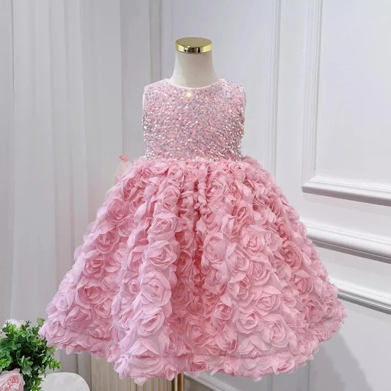 Three Dimensional Rose Princess Dress Girls Sweet Style Tutu Performance Dress Baby Kids Singing Host Recitation Dress
Three Dimensional Rose Princess Dress Girls Sweet Style Tutu Performance Dress Baby Kids Singing Host Recitation Dress