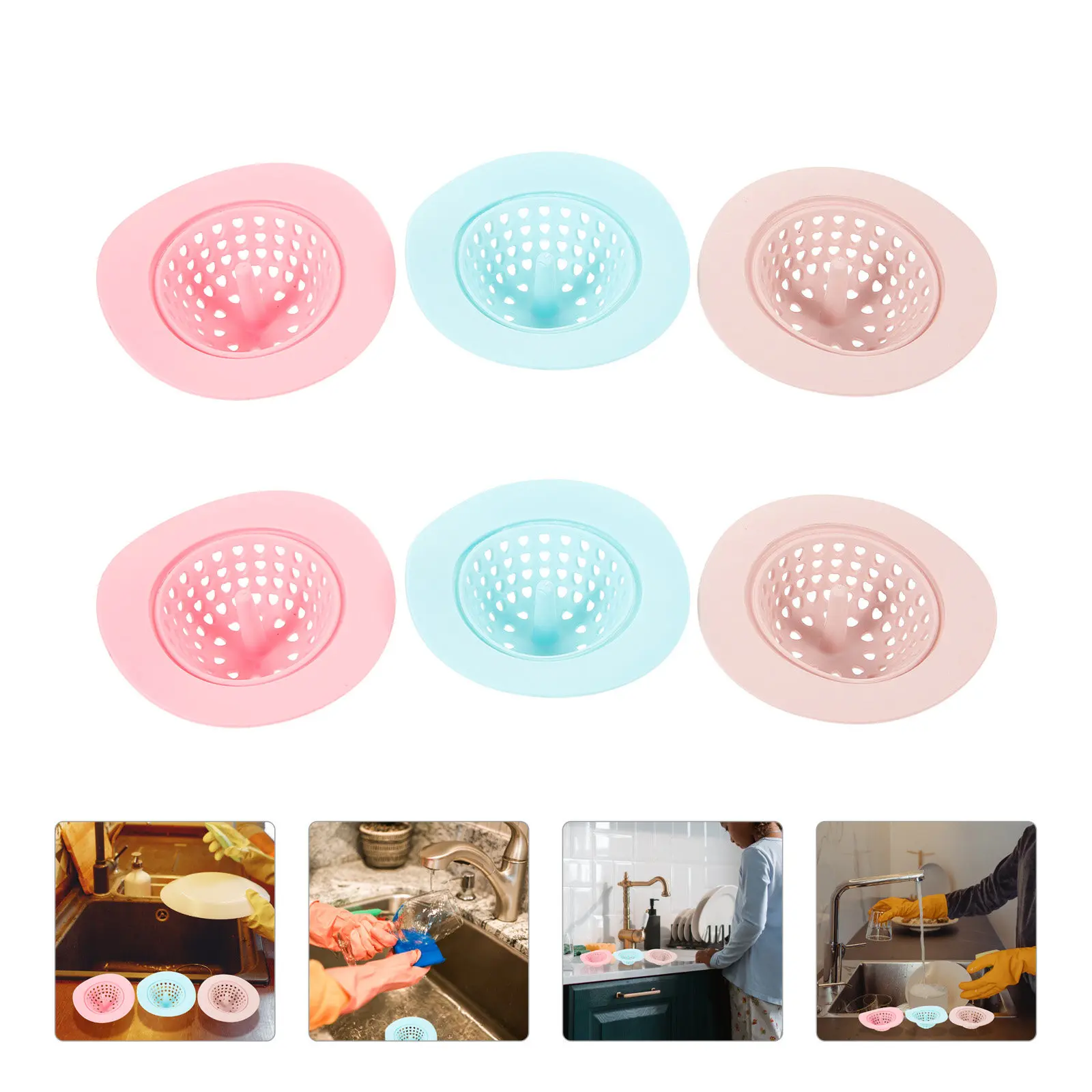 6Pcs Silicone Filter Net Sink Strainer for Kitchen Bathroom Drain Hair Filter Garbage Stopper Food Particle Catcher Seamless
6Pcs Silicone Filter Net Sink Strainer for Kitchen Bathroom Drain Hair Filter Garbage Stopper Food Particle Catcher Seamless