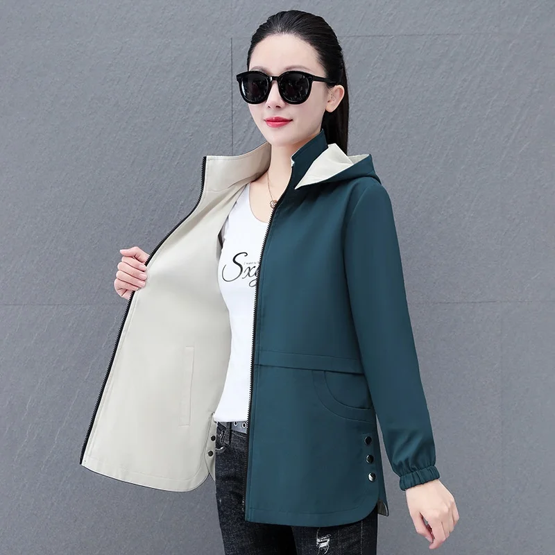 Women's Two-Sided Wear Medium-Length Coat Spring Autumn Outerwear Cross-Border Hit Zipper Windbreaker Busin Gentleman Sle
Women's Two-Sided Wear Medium-Length Coat Spring Autumn Outerwear Cross-Border Hit Zipper Windbreaker Busin Gentleman Sle