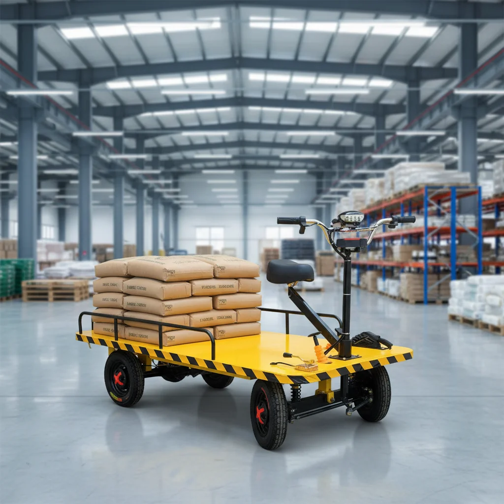 Electric Flat Cart for Material Handling | Safe & Efficient | CE Certified