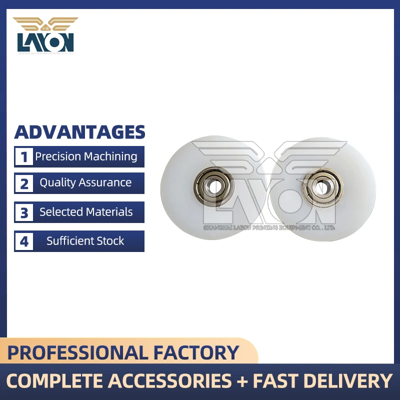 LAYON 2PCS White Rubber Wheel & Bearing Assembly for Muller Martini 3210 Book Sewing Stringing Machine, Outer Roller Replacement
LAYON 2PCS White Rubber Wheel & Bearing Assembly for Muller Martini 3210 Book Sewing Stringing Machine, Outer Roller Replacement