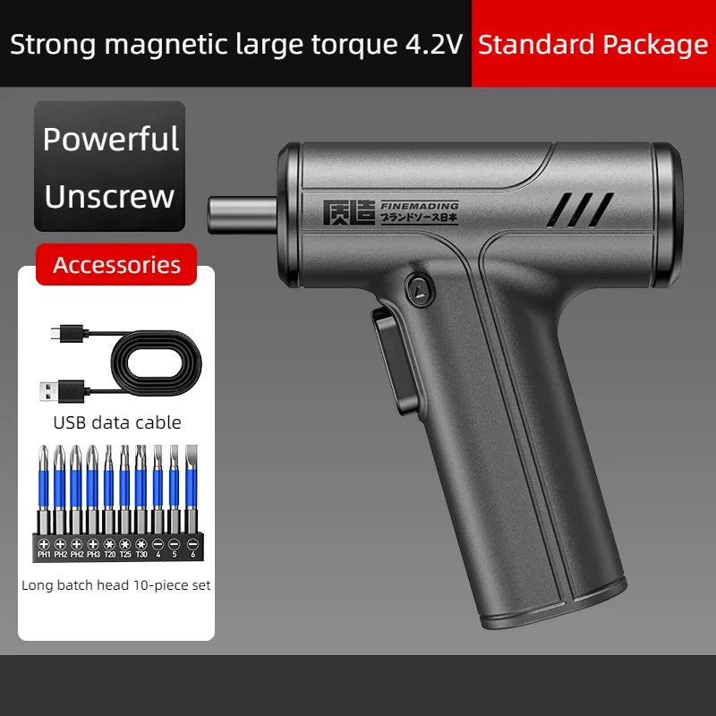 Electric Screwdriver Set 4.2V Cordless Mini Hand Electric Drill Rechargeable Screw Driver Multi-Function Power Tool Type-C
Electric Screwdriver Set 4.2V Cordless Mini Hand Electric Drill Rechargeable Screw Driver Multi-Function Power Tool Type-C