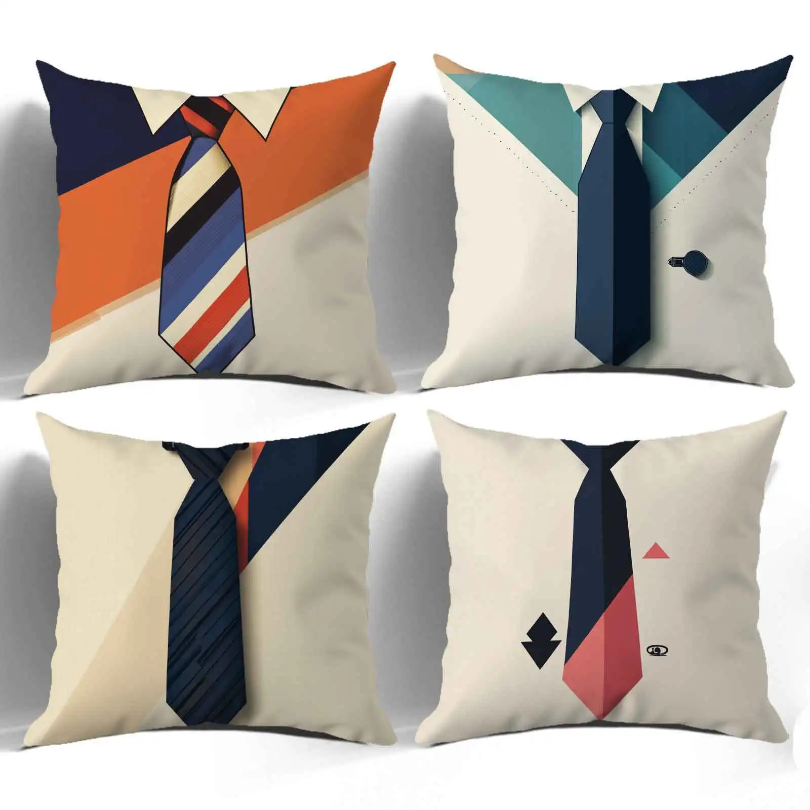 Modern Necktie Pattern Pillow Covers Set of 4 40x40cm Geometric Accent Throw Shams for Bedroom Home Decor Decor
Modern Necktie Pattern Pillow Covers Set of 4 40x40cm Geometric Accent Throw Shams for Bedroom Home Decor Decor